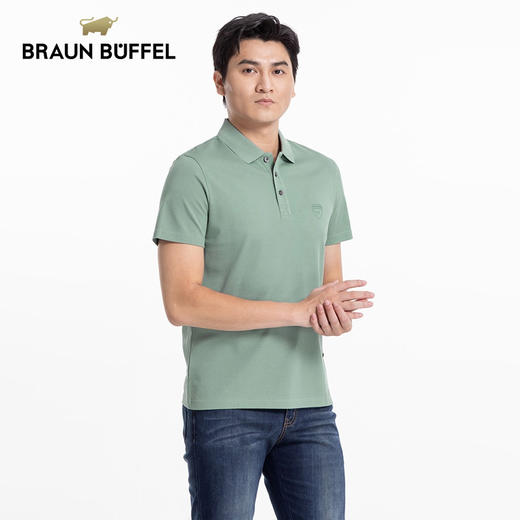 BRAUN BUFFEL/布兰施男士轻奢商务休闲翻领短袖polo衫舒适百搭T恤 商品图2