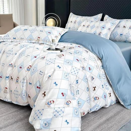 品牌福利大放送超划算️开团79抢春夏裸睡天丝四件套裸感呼吸治愈系床品精72%莱塞尔天丝28%超细旦纤维面料高支高密吸湿透气基地直邮 商品图4