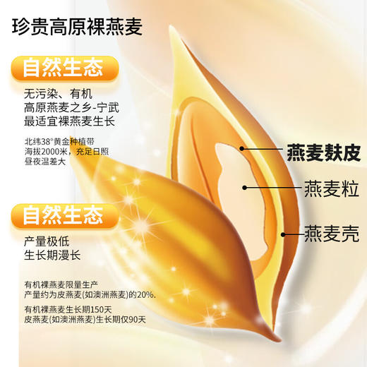 低GI有机燕麦麸皮 | 甄选宁武高原裸燕麦 100%真燕麦麸皮 香甜软糯自然清香 即食免煮 早餐冲饮谷物 商品图6
