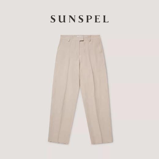 【亚麻系列】SUNSPEL 女士春夏经典版型亚麻休闲长裤 浅沙色 商品图4
