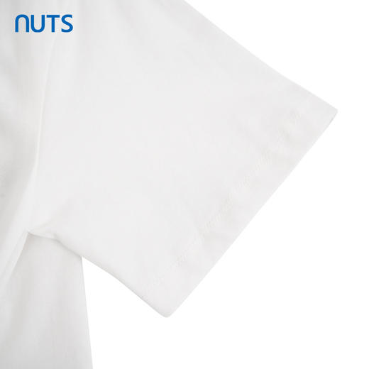 NUTS商场同款夏季白色百搭简约休闲设计感纯棉短袖T恤421021097 商品图4