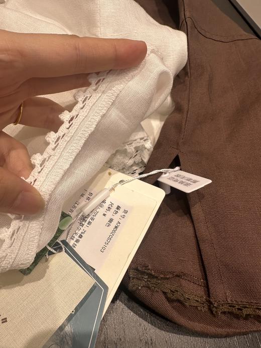 进口苎麻桑蚕丝蕾丝花边上衣小A轻盈麻衫 商品图13