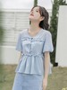 【韩系小衫】棉质25089横条花边套头短袖小衫-喜出 商品缩略图4