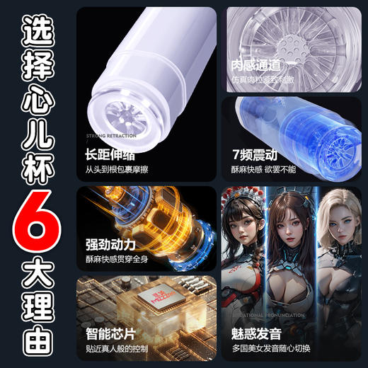 谜姬 心儿飞机杯成人男用自慰器伸缩震动发音全自动情趣用品40/箱 商品图3