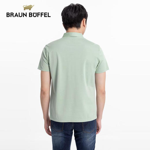 BRAUN BUFFEL/布兰施男士商务休闲短袖T恤舒适百搭翻领POLO衫 商品图3