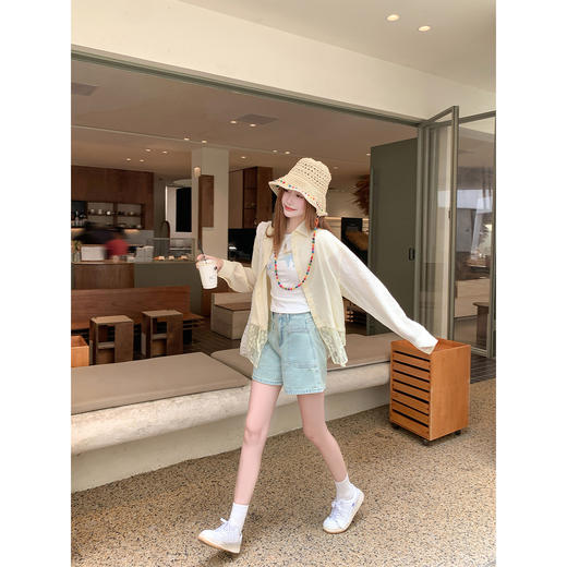 <曾小咸推荐>现货秒杀！卖完不补 ！微信打折价！蕾丝镂空拼接衬衫 日常159.99 立减70 秒杀89.99！ 商品图4