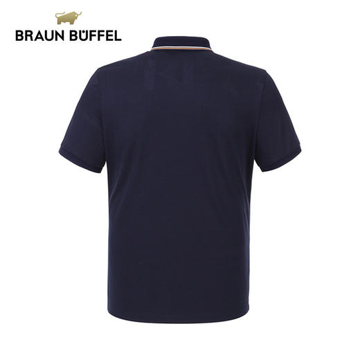 布兰施春季男士中年polo衫短袖翻领休闲纯色商务t恤桑蚕丝透气 商品图3