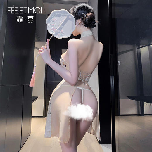 【情趣内衣】霏慕新中式A字露臀印花旗袍6246 商品图7