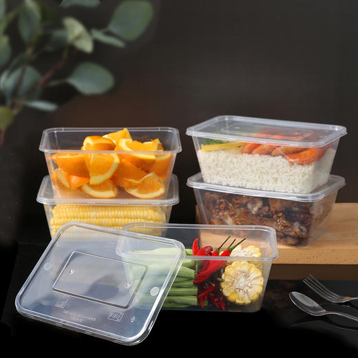 美丽雅方形加厚餐盒带盖SGS认证1000ml 20套/袋 商品图8