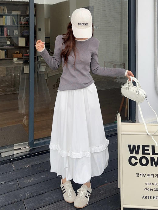 【YW】无忧购防晒花苞裙女夏慵懒风宽松蓬蓬休闲裙高腰遮肉半身裙长裙LB52018（截单后3-5天发货） 商品图3