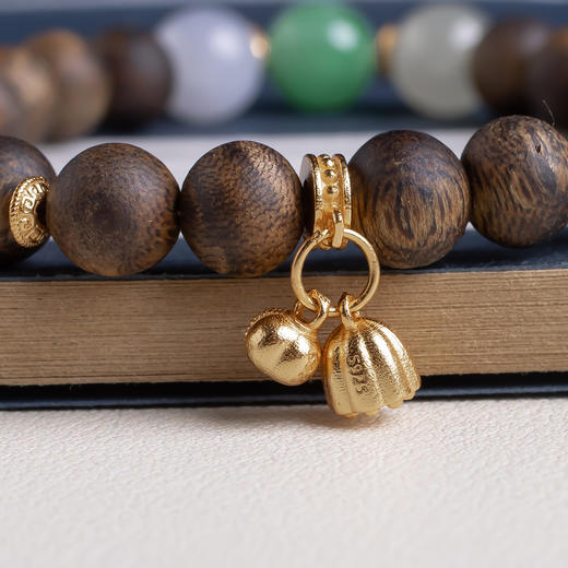 xy0449沉香+翡翠三宝手串 商品图5