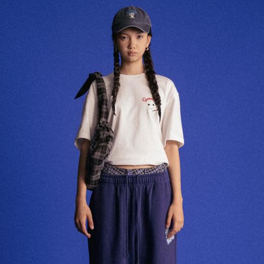 GOODBAI GOODEES 机器小猫logo做旧图案印花oversize短袖T恤 商品图0