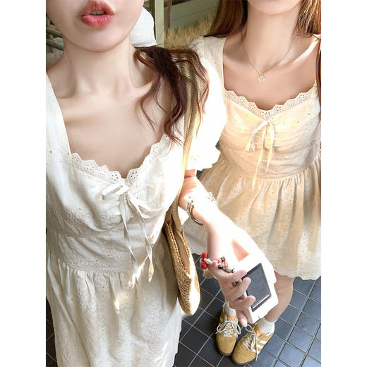 <曾小咸推荐>现货秒杀！微信超特价！法式温柔风气质连衣裙 短款 日常209.99 立减120 秒杀89.99！长款 日常229.99 立减130 秒杀99.99！ 商品图3