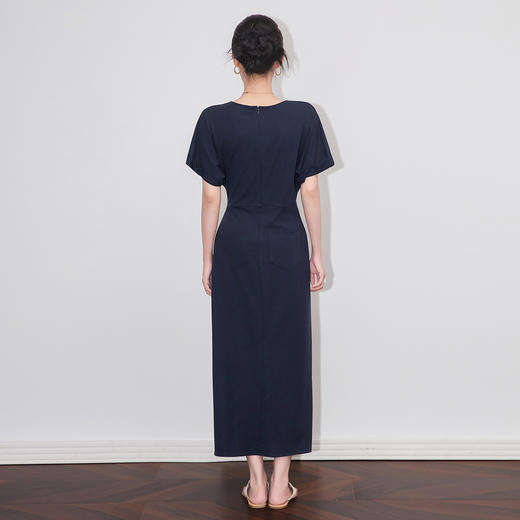 「高货wl」全新升级【铂金会员321/天猫429/差价108】(70506)洛诗琳简约休闲连衣裙2025夏季气质圆领弹力掐腰显瘦裙子 商品图1