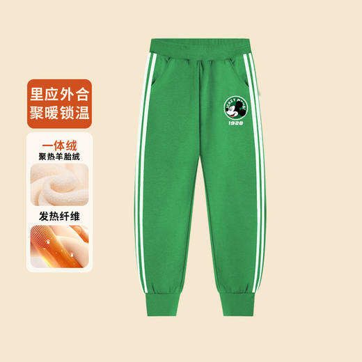 迪士尼男小童加绒裤子一体绒儿童运动裤冬季男童保暖裤加厚休闲裤 商品图5