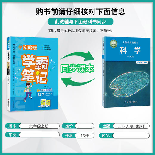 2025秋上册 小学科学  4~6年级上册 实验班学霸笔记 商品图1