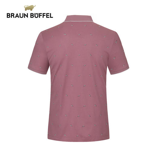 BRAUN BUFFEL/布兰施男士时尚商务印花百搭翻领POLO衫男式短袖T恤 商品图3
