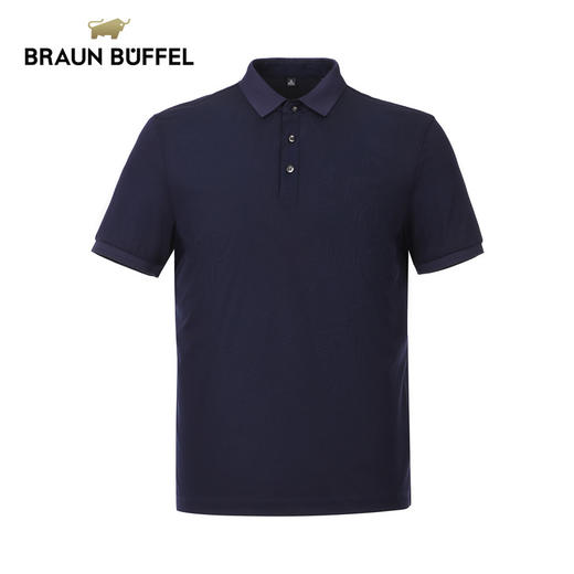 BRAUN BUFFEL/布兰施男士暗纹都市百搭男士短袖T恤翻领男式POLO衫 商品图4