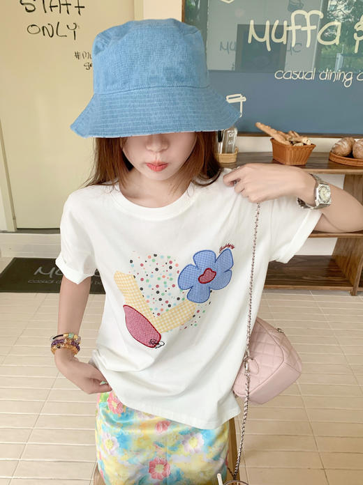 <曾小咸推荐>现货秒杀！卖完不补 ！微信打折价！碎花贴布短袖T恤 日常119.99/件 立减60 秒杀59.99/件！！ 商品图11