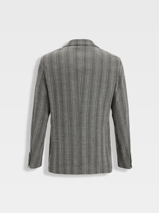 callisto海藻灰格雷条纹进口绵羊毛混纺便西 商品图1