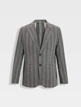 callisto海藻灰格雷条纹进口绵羊毛混纺便西