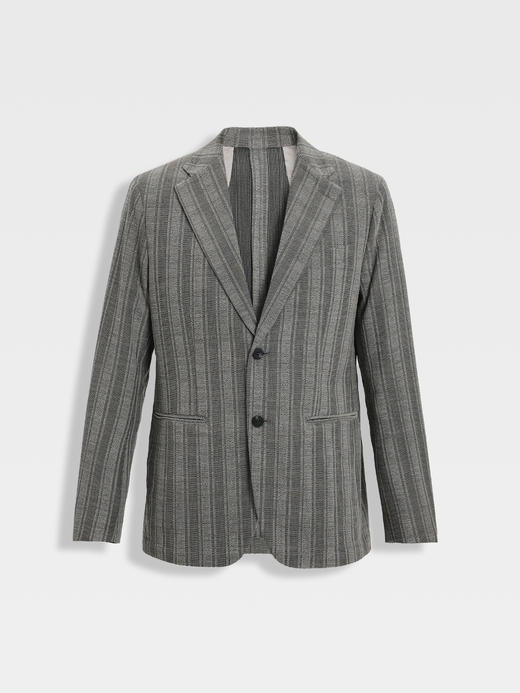 callisto海藻灰格雷条纹进口绵羊毛混纺便西 商品图0