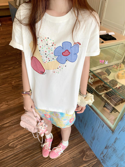 <曾小咸推荐>现货秒杀！卖完不补 ！微信打折价！碎花贴布短袖T恤 日常119.99/件 立减60 秒杀59.99/件！！ 商品图8