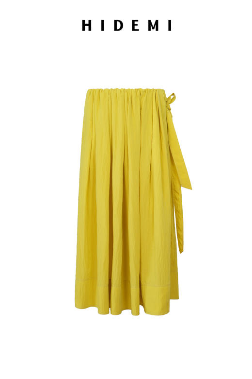 HIDEMI 【董生活同款】极简大伞状微褶皱艺术面料优雅时髦大花苞立裁褶皱半身长裙半身裙 商品图11