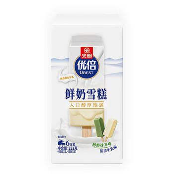 光明牌（Guang Ming Pai）优倍鲜奶雪糕 42g*6支 醇醇抹茶味 浓浓牛乳味 冰激凌冷饮冰淇淋 商品图1
