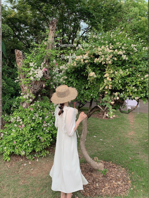 金蘑菇菇【夏日威尼斯】 连里料都垂坠轻薄法式仙女裙遮肉连衣裙 商品图2