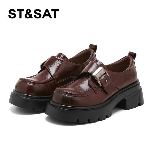 星期六英伦风百搭单扣厚底乐福SSD3111WED 商品图6