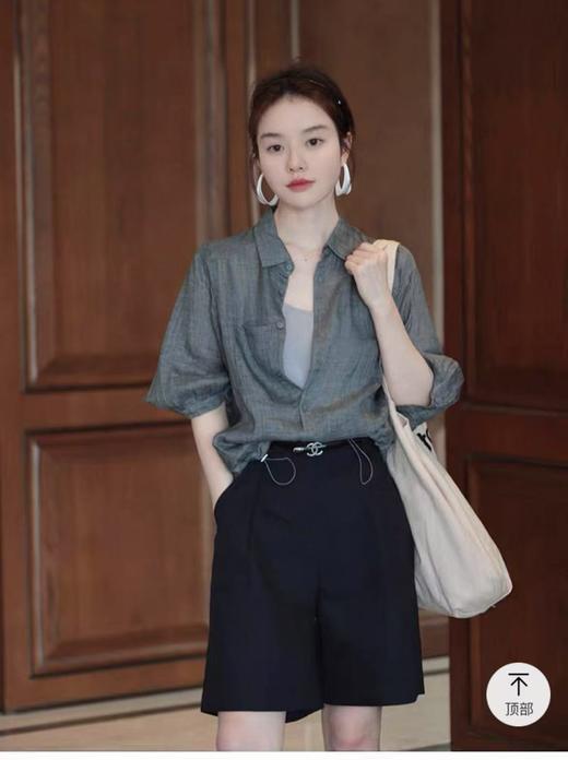 【新品推荐】灰色翻领亚麻空调扇防晒衫小衫-喜出 商品图1
