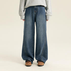 笛莎Deesha青少年女童裤子2025秋季女童时尚萝卜牛仔裤