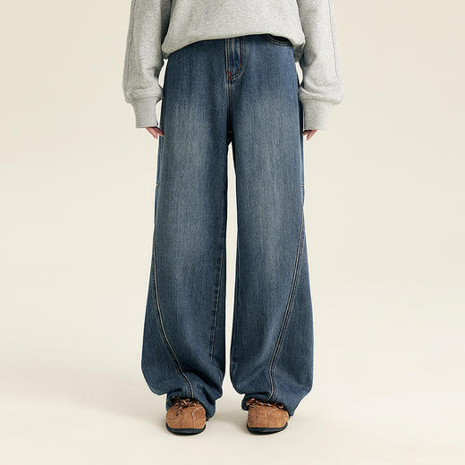 笛莎Deesha青少年女童裤子2025秋季女童时尚萝卜牛仔裤 商品图0