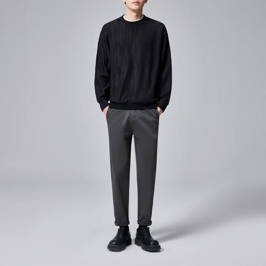 墨麦客男装2025年春季新款男士圆领卫衣男士提花套头上衣 商品图1