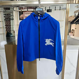 BURBERRY 巴宝莉 女士马术骑士徽标印花连帽外套 蓝色 8105359 B7323