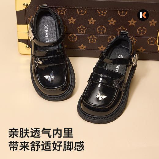 卡特兔女童公主鞋2025秋季新品黑色皮鞋女童演出鞋女孩洋气礼服鞋 商品图4