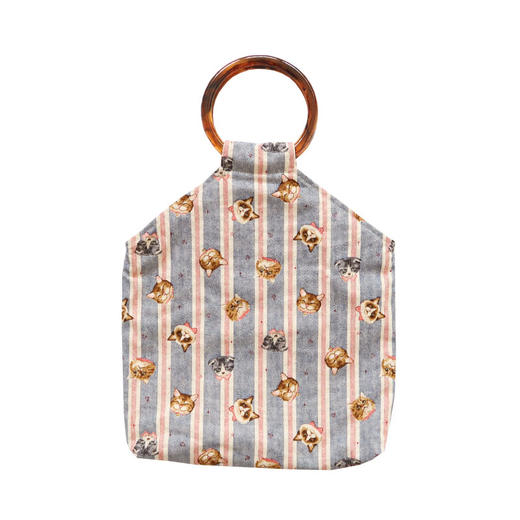 HUJI祤集Amber手提包插画条纹猫猫头 商品图1