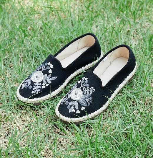 泗州草本老布鞋 草本三防一脚蹬鞋/草本刺绣男女鞋 商品图4