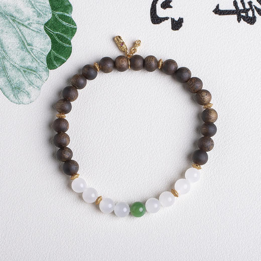 xy0450沉香+和田玉国风手串 商品图1