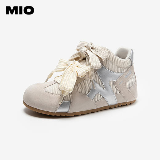 MIO米奥薄底鹦鹉德训鞋女高帮运动拼色双鞋带休闲鞋M254566302 商品图1