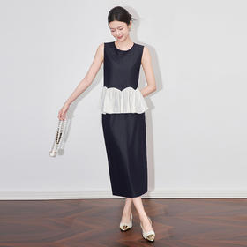 「高货wl」全新升级【铂金会员339/天猫459/差价120】(99024)洛诗琳优雅琉光纱马甲上衣精纺竹节天丝牛仔半裙两件套