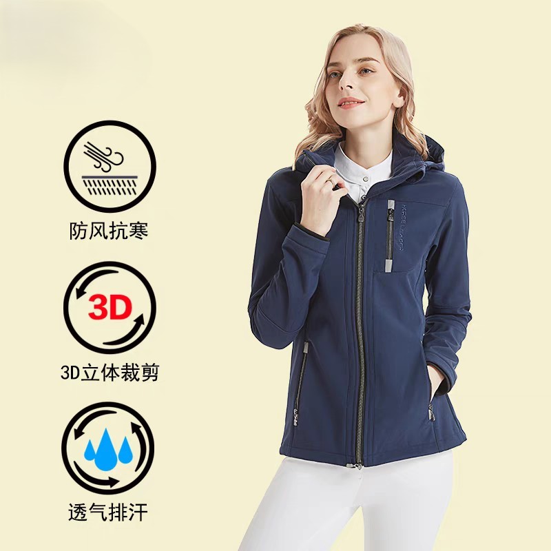 男女秋冬加绒防风训练夹克马术装备保暖加厚训练马术外套骑马服装骐士马具yt001/02QS