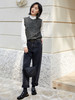 秋季新款高腰直筒牛仔阔腿裤 宽松显瘦卷边休闲长裤 商品缩略图1