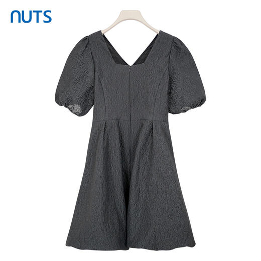 NUTS商场同款夏季纯色设计感褶皱肌理感短袖连衣裙429101349 商品图1