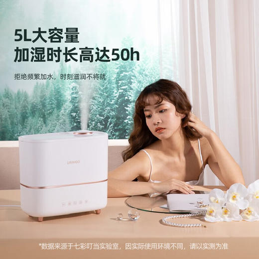 七彩叮当（QICAIDINGDANG） 加湿器卧室办公室大容量伴侣家用大雾量桌面上加水空气加湿器 白色JQ01 商品图2