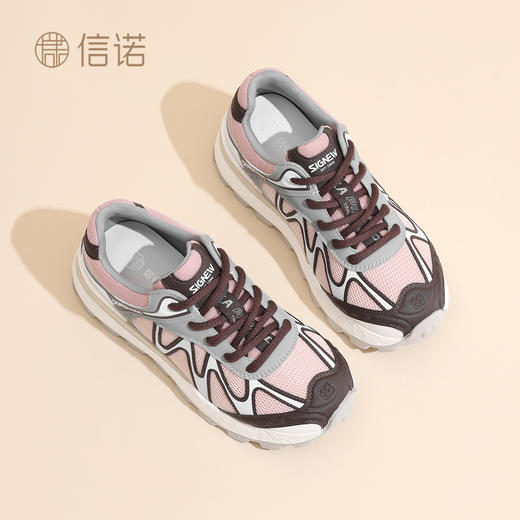 信诺厚底增高百搭运动休闲鞋舒适轻便网面透气女鞋子2025秋季新款X5Q122-116 商品图1