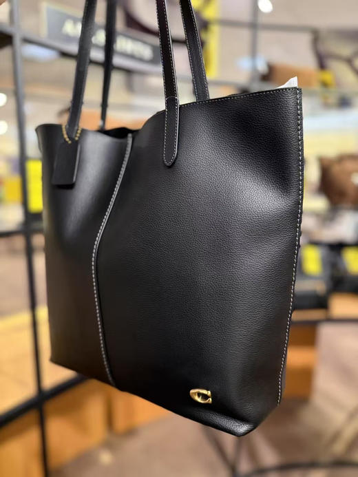🎗️周年庆💫特价¥2450❗️COACH正价店全皮大tote竖版～黑色 商品图1