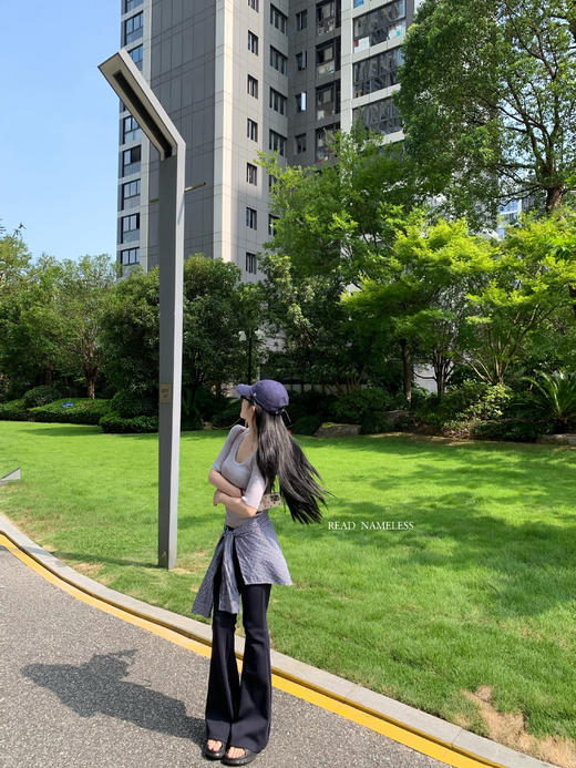 Read Nameless/冰凉纱线中袖蓝灰T 2025/7/17 商品图1