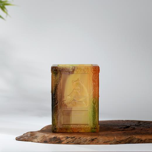 魅力四川琉璃笔筒-方型 商品图1